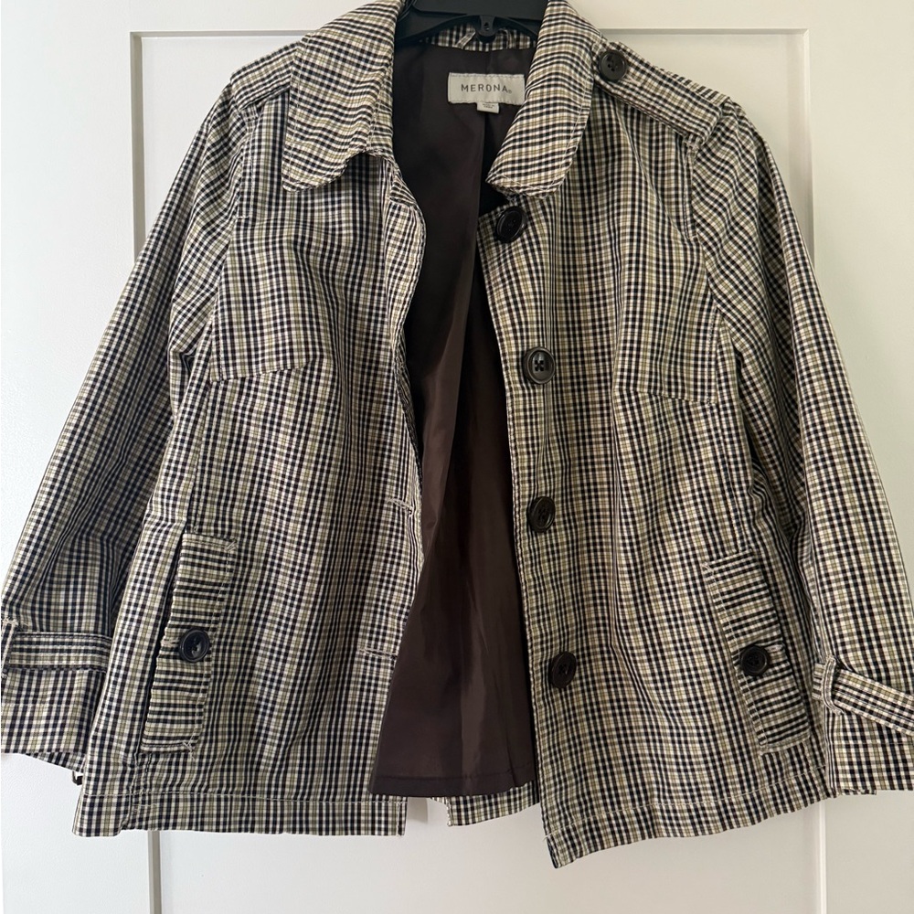 Merona Women's Plaid Jacket - Black and White